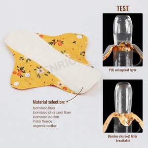 Serviettes hygiéniques en coton réutilisables, douces, respirantes, haute absorption, pour l'hygiène féminine - Product Image 4