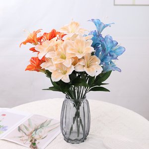 Bouquet de lys en soie Wen Hope, 12 pièces, fleurs artificielles, décoration de mariage et de la maison - Product Image 4
