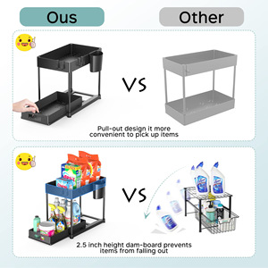 <span class=keywords><strong>Organisateur</strong></span> d'<span class=keywords><strong>épices</strong></span> de cuisine en plastique PP avec <span class=keywords><strong>tiroir</strong></span> coulissant, double niveau, pliable, gain de place, <span class=keywords><strong>organisateur</strong></span> domestique pour articles ménagers - Product Image 3