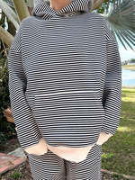 Ensemble deux pièces surdimensionné de haute qualité pour femme : sweat à capuche rayé et pantalon de survêtement