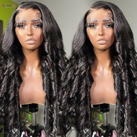 Perruques en cheveux humains indiens bruts, coupe pixie, bouclées en spirale, perruque complète 360 HD en dentelle, mèches brunes P4/27, fournisseur en gros de perruques