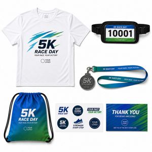 Kit Personnalisé pour Course 5K – Articles Promotionnels OEM/ODM pour Événements Sportifs avec Médaille, T-shirt et Sac à Cordon - Product Image 2