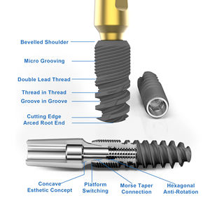 Sistema de Implantes Dentales CANWELL, Superficie S.L.A., Titanio Puro, Kit Quirúrgico, Pilar de Implante <span class=keywords><strong>Dental</strong></span> BL-3 Clase III, Garantía de por Vida - Product Image 4