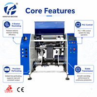HONTO HTW-300 – Nouvelles machines de rembobinage de film étirable à perforation de lignes ponctuelles entièrement automatiques à cinq postes, directement de l'usine