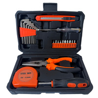 Kit d'outils multi-usages professionnel pour la réparation à domicile, 23 pièces, coffret rigide, outils en acier au carbone forgé, jeu complet de douilles à cliquet, OEM