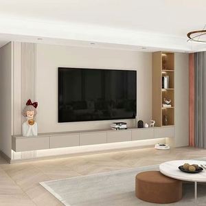 Meuble TV suspendu de luxe et combinaison de support TV moderne pour un salon élégant - Product Image 4