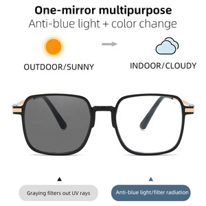 Gafas de Sol Fotocromáticas Cuadradas de Metal <span class=keywords><strong>para</strong></span> Mujer, Montura Óptica Fotogris, Gafas Anti Luz Azul, Gafas de Moda de Alta Calidad - Product Image 4