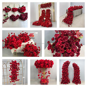 SMOOTH - Arreglo de Rosas Rojas Hechas a Mano al por Mayor, Decoración de Flores Artificiales de Seda en Forma de Arco para Bodas - Product Image 6