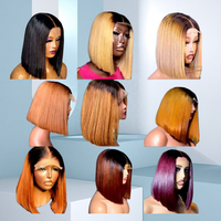WXJ Venta al por Mayor Pelucas Bob de Encaje 2x6 Estilo Kim K de 12 Pulgadas Pelucas Vietnamitas Double Drawn Grado 11A Cabello 100% Humano Liso Recto