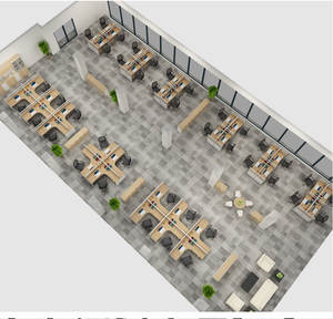 Escritorio de oficina, simple y moderno, doble, para 2/4/6 personas, conjunto de escritorio y silla para empleados de oficina de finanzas, mesa de trabajo para empleados - Product Image 2