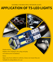 A80 tableau de bord tableau de bord lumière T5 LED 7SMD 4014 puces 12V W3W 74 286 W1.2W voiture intérieur Auto côté Wedge lampe