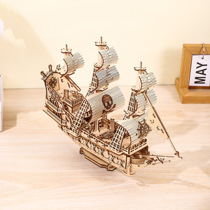 Modèle réduit en bois du navire Queen Anne's Revenge, puzzle 3D réaliste, kit DIY pour jeunes, cadeau artisanal - Product Image 3
