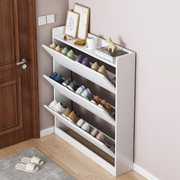 Meuble à chaussures rabattable, meuble de rangement pour chaussures en bois pour l'entrée de la maison