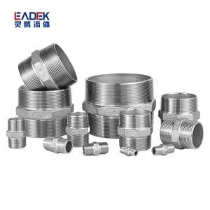 Top Grade Customized Package Stainless Steel Double Male Screwed Gas Fittings Hex Nipple