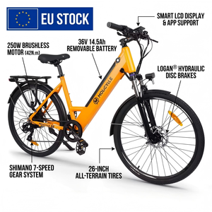 Bicicleta Eléctrica para Adultos con Ruedas de 26 Pulgadas, Motor de 250W sin Escobillas en la Rueda Trasera, Frenos Hidráulicos, Batería Extraíble de Largo Alcance, Bicicleta Deportiva Eléctrica para Ciudad y Carretera - Product Image 2