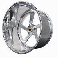 Jantes forgées JZ Custom 2/3 pièces 20 22 24 26 28 30 pouces, polies/chromées, design 5 branches, pour voitures particulières