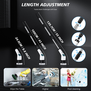 Nuevo 7 en 1 multifunción telescópico 2nd Gear 30W Power Pool Car Floor Kitchen Cleaning Brush Set Home Electric Spin Scrubber - Product Image 6
