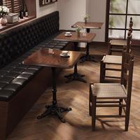 Ensemble de canapés de restaurant américain moderne avec tables et chaises en bois massif pour la restauration, les hôtels, les clubs - 6 places, facile à nettoyer, mobilier commercial