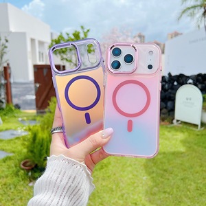 เคสโทรศัพท์แม่เหล็กไฟฟ้าสำหรับ iPhone 17 <span class=keywords><strong>Air</strong></span> 16 PRO <span class=keywords><strong>MAX</strong></span> 14กรอบเลนส์เคลือบอิเล็คโทรเพลทเงาสดใส - Product Image 2