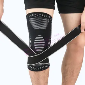 De compresión de la rodilla de la manga con correa ajustable/soporte de rodilla para correr baloncesto