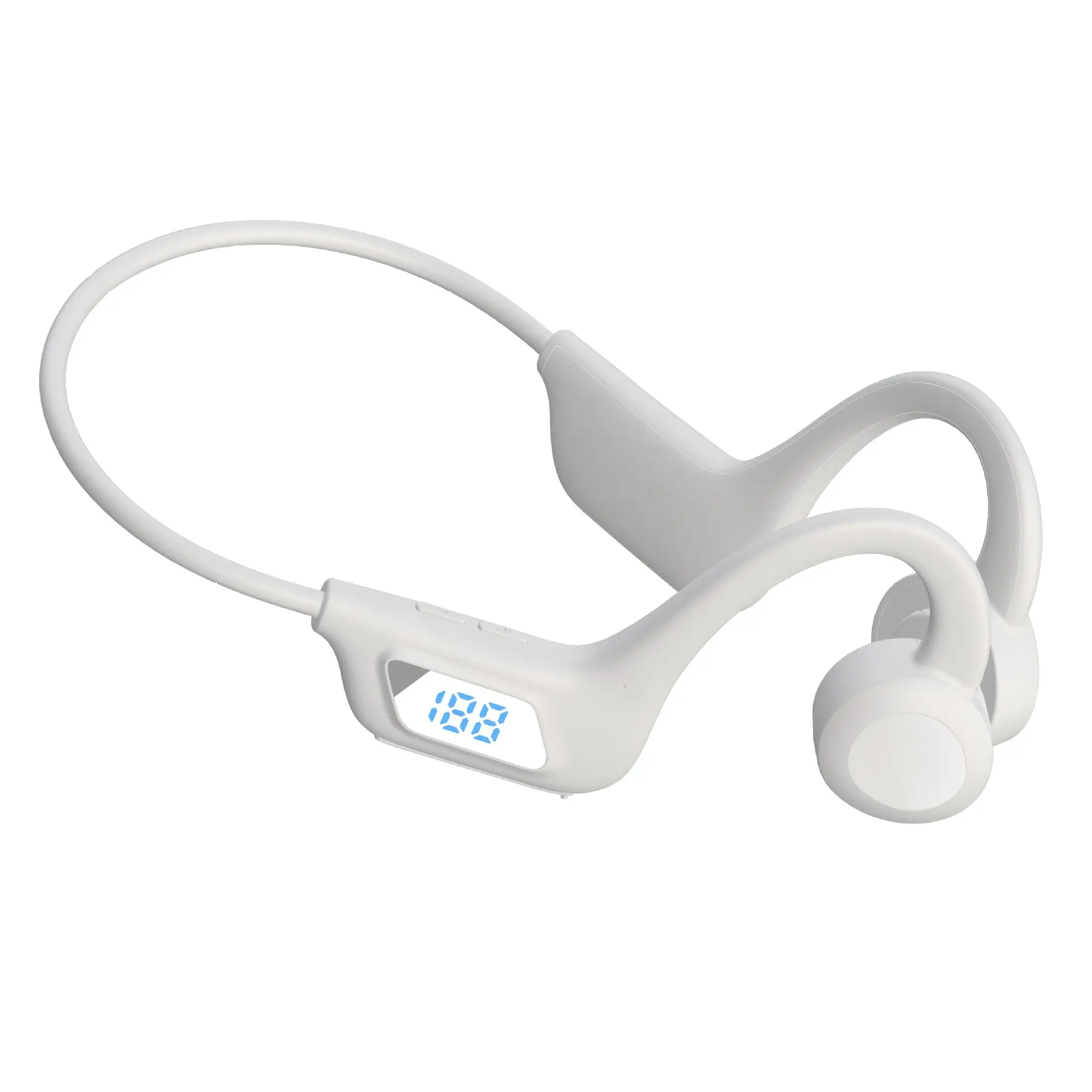 LK1 Bone Conduction Earbuds Support Memory Card Play Bluetooth V5.1 Bone Headphones Digital Display for Sports 180mah 8 Hours
