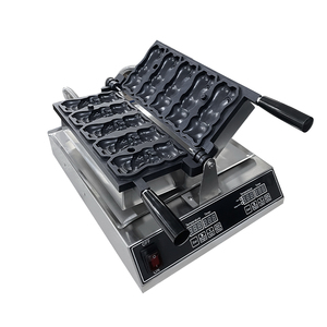 Équipement de cuisine commerciale nouvelle machine à gaufres électrique en forme de poisson et de chat en acier inoxydable pour les collations dans les magasins d'alimentation - Product Image 2