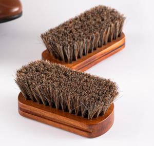 Wholesale Custom Soft Horsehair Wooden Handle Sneaker Shoes Polish <strong>Brush</strong> <strong>Scrub</strong> for Boot Bag Clothes Leather Shine and Cleaning - Product Image 5