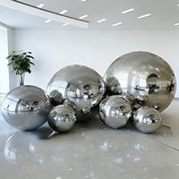 Sphère de miroir décorative géante, boule de miroir gonflable en PVC argentée sur mesure, grande taille