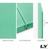 Tapis de yoga pliable en TPE 183x61x0.6cm 6mm, tapis d'exercice épais antidérapant pour le yoga, la remise en forme, la maison, la salle de sport, les voyages