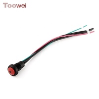 Interrupteur à bouton-poussoir TOOWEI 12 mm 12 V, étanche IP67, pour démarrage de moteur de voiture, interrupteur de démarrage momentané