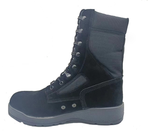 Bottes tactiques de combat en daim TSB21-4, promotion stock, cuir de vachette véritable, daim DMS, noir, bleu marine - Product Image 1