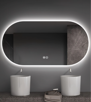 Espejo de Baño LED Moderno Irregular con Control Táctil, Luz Regulable, Espejo de Vanidad Iluminado Montado en la Pared para Salón, Villa, Hogar