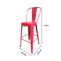 Tabouret de bar empilable en métal moderne à bas prix chaise haute chaise de bar de restaurant industriel en plein air