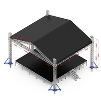 Estructura de aluminio de dos alas de 8x7x6m para escenarios, sistema de iluminación Line Array y conciertos
