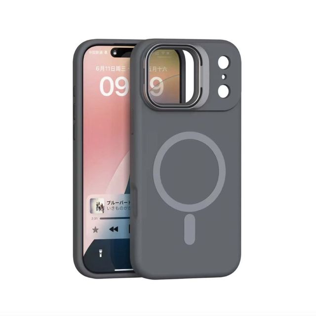 Liquid Silicone Magnetic Charging Phone Case for iPhone 17 Pro Max 17 Air Lens Kickstand Anti Drop Phone Protective Cases