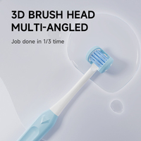 Brosse à dents à couverture complète, triple face, triple angle, à poils sur trois côtés, nettoie toutes les surfaces