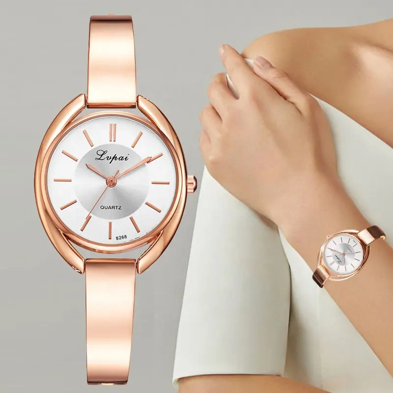 Модные, бриллиантовые, из сплава, новейшие, женские часы со стальным браслетом, комплект из розового золота, элегантные женские часы