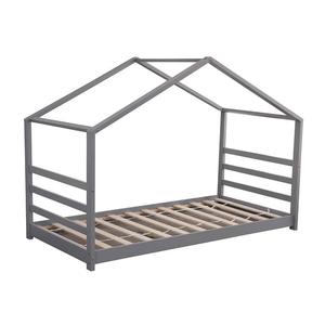 Moderno 3 pies individual de madera maciza gris marco niños casa cama en casa del árbol niño cama estilo de diseño - Product Image 1