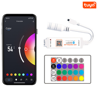 Contrôleur LED Bluetooth Mini 12-24V DUOCO Strip APP 24 touches Télécommande IR 24 touches 12V 6A Contrôleur de bande LED RGB