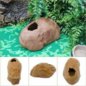 Peau de serpent et cavités, cachette de reptiles en résine <span class=keywords><strong>Gecko</strong></span> abri humide en forme de roche accessoires de réservoir de <span class=keywords><strong>lézard</strong></span> pour serpent de maïs serpent <span class=keywords><strong>vert</strong></span> - Product Image 6