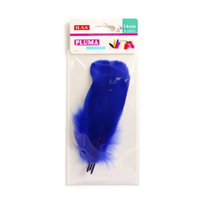 ขนนกสีน้ำเงิน ILAN Pluma ขนาด 14 ซม. สำหรับงานฝีมือและของตกแต่ง - Product Image 1
