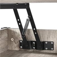 Table basse élévatrice noire pour bureau et salon avec étagère de rangement et compartiment caché