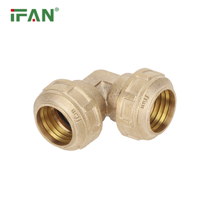 IFAN Hot Bán tùy chỉnh Brass nén phù hợp 20-63 mét 1/2 "-2" Ổ cắm khuỷu tay Adapter PE Brass phụ kiện - Product Image 3