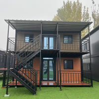 Maison conteneur portable à deux étages, extensible, résistante au vent, sûre, populaire, maison modulaire à toit plat à deux étages