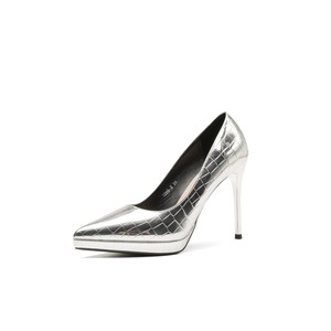 Escarpins de style coréen en cuir verni à bout pointu, talon aiguille super haut de 8 cm, à enfiler, toutes saisons, chaussures de travail formelles - Product Image 4