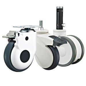 3 4 5 Polegadas TPR Rodízios Médicos Bloqueio Central Rodízios Médicos Aparelho Médico Roda para Camas Hospitalares Equipamentos Médicos - Product Image 4