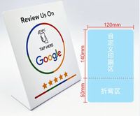 Expositor Acrílico en Forma de L Personalizado con NFC, NTAG213, NTAG216, Código QR, para Mostrar Reseñas de Google, Tarjetas de Membresía, Tarjetas de Visita, Hoteles, Resistente al Agua