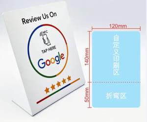Support NFC en forme de L personnalisé NTAG213 NTAG216 avec code QR pour affichage sans contact des avis Google, idéal pour la réception de bureau, les cartes de visite et les hôtels - Product Image 3