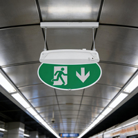 En gros, Panneau de signalisation d'urgence LED rechargeable en plastique, indice IP20, autonomie d'urgence de 3 heures, visibilité supérieure à 24 m, Li-FePO4