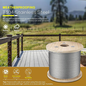 Câble en acier inoxydable T304 de 3/16''/4,8 mm, 7x19 brins, <span class=keywords><strong>pour</strong></span> construction, garde-corps, câble de suspension et équipement de levage - Product Image 4